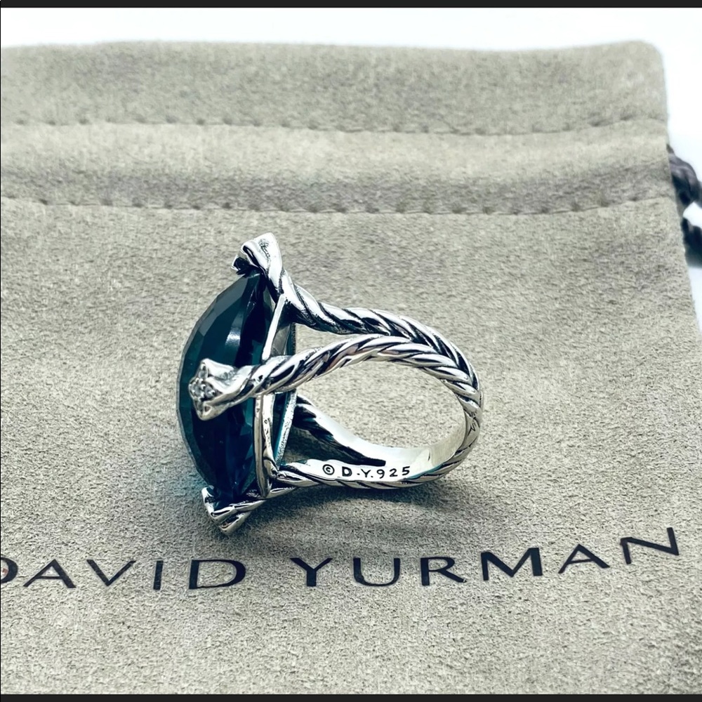 David Yurman Blue Topaz Hampton Ring - Picture 4 of 9